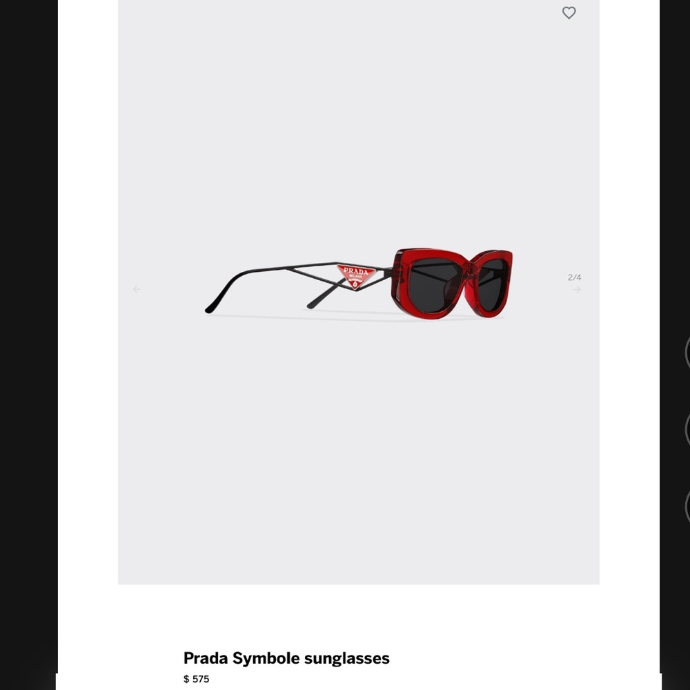 PRADA ULTRA COOL RED FRAMES &METAL ARMS THAT FEATURE THE SIGNATURE TRIANGLE LOGO - Picture 10 of 16